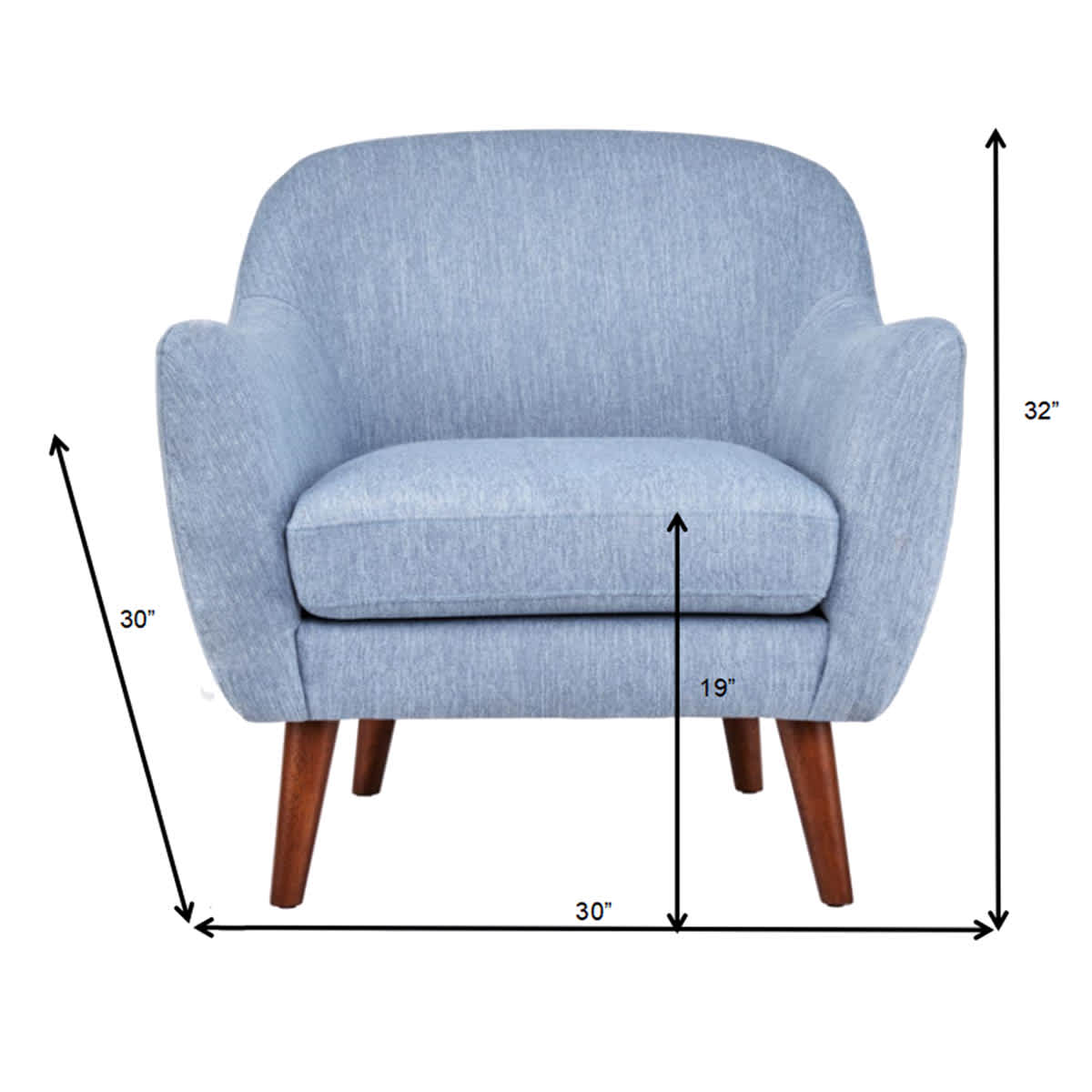 At Home Braxton Accent Chair Blue