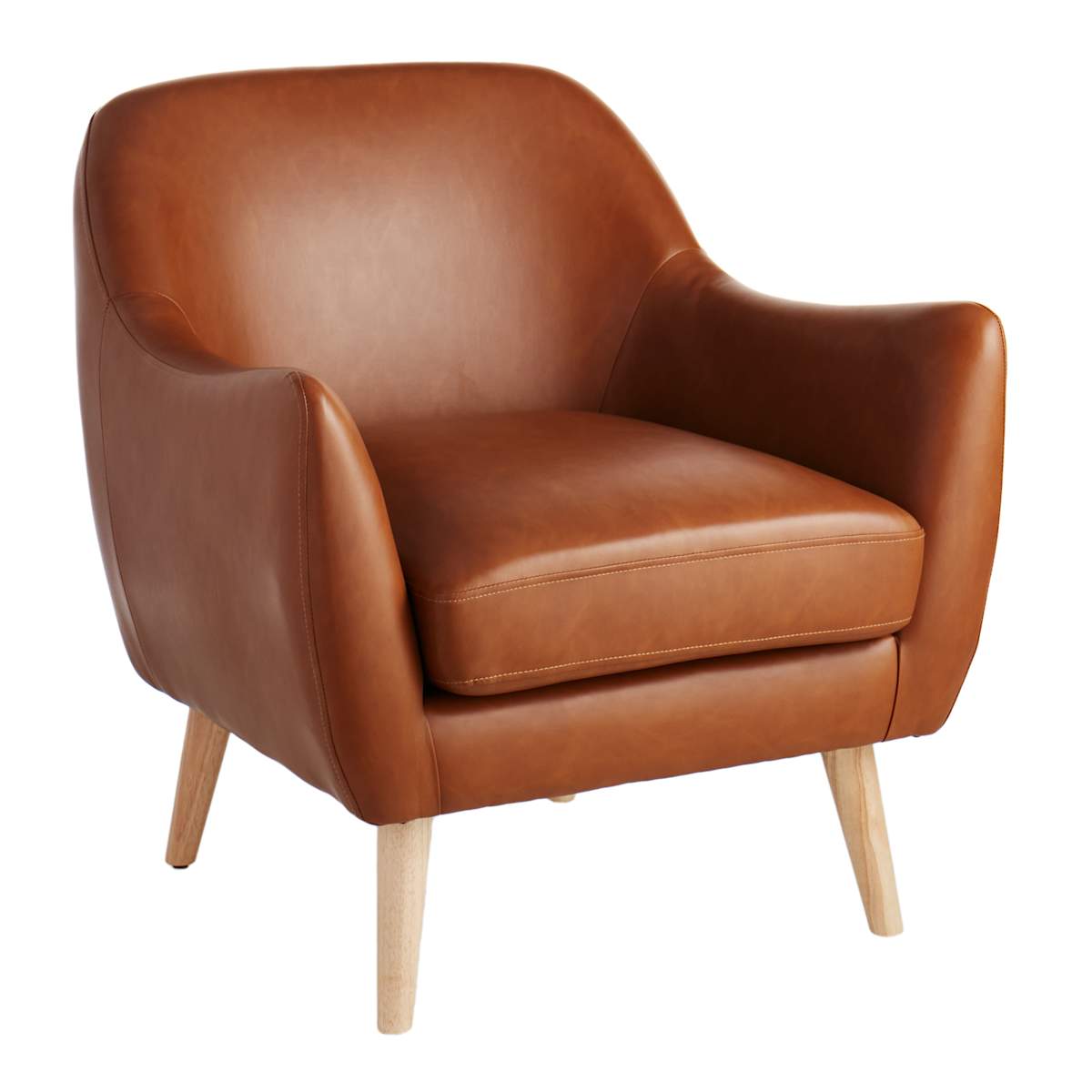 At Home Braxton Faux Leather Accent Chair Cognac