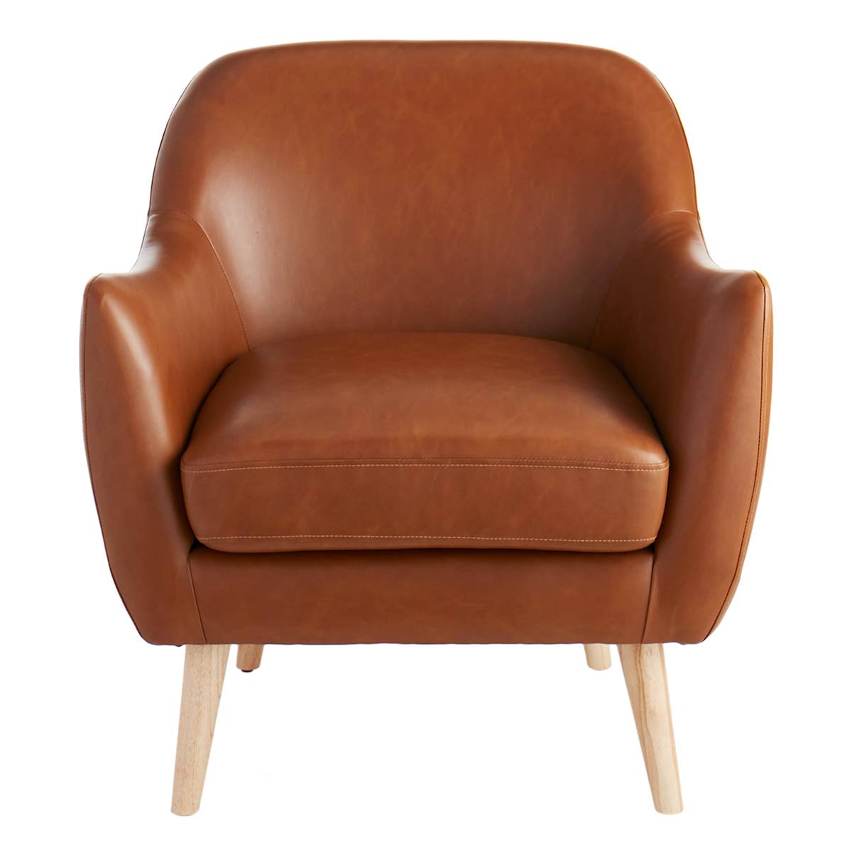 At Home Braxton Faux Leather Accent Chair Cognac