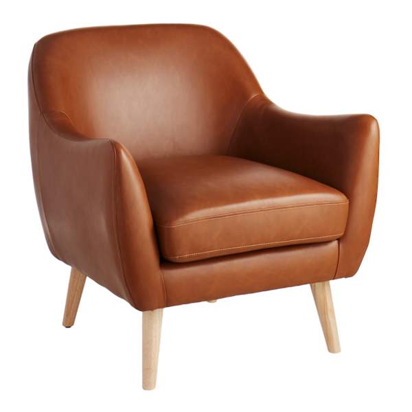 at home Braxton Faux Leather Accent Chair Cognac