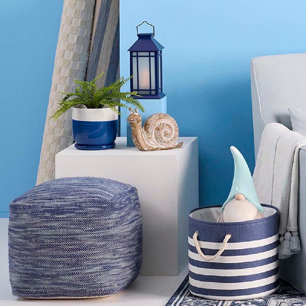 At Home Brayden Pouf Blue