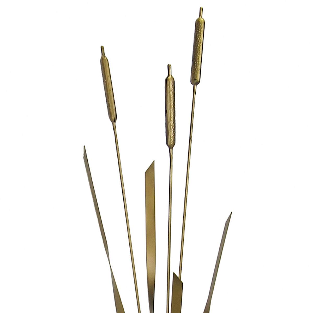 At Home Bronze Metal Cattail Yard Stake 35"