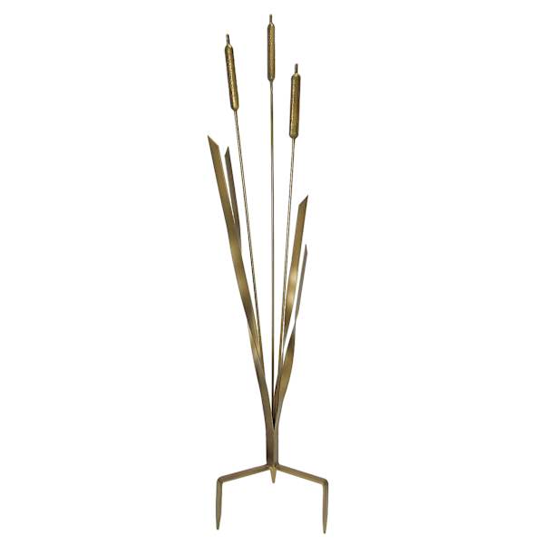at home Bronze Metal Cattail Yard Stake 35"