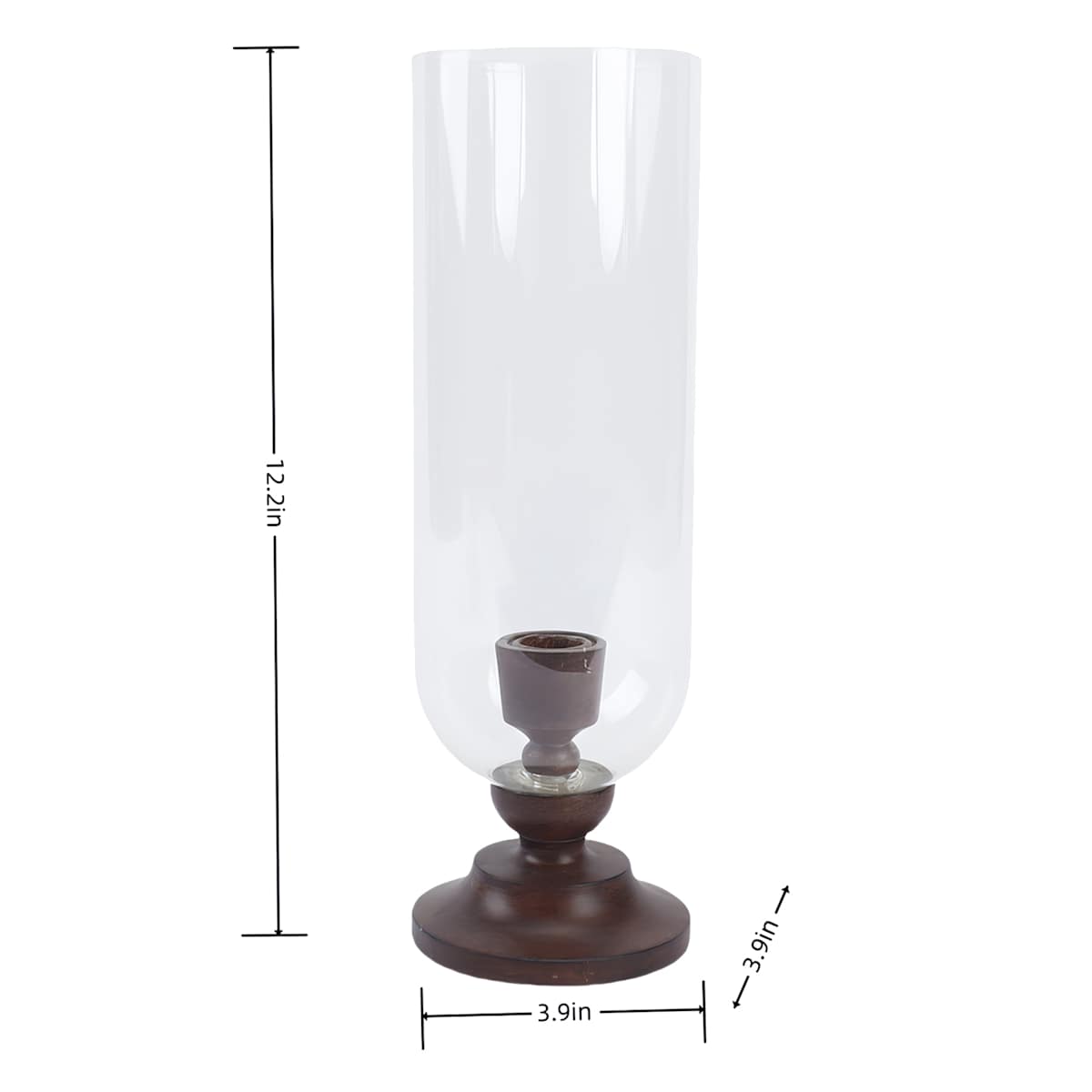 At Home Brown Resin & Glass Taper Candle Holder 12"