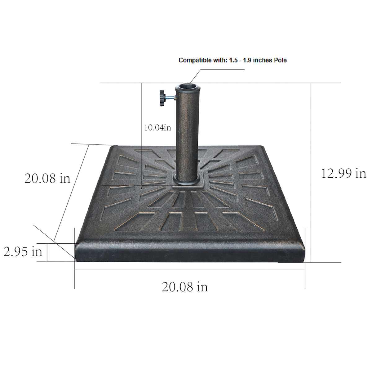 At Home Brown Square Umbrella Base 42lb