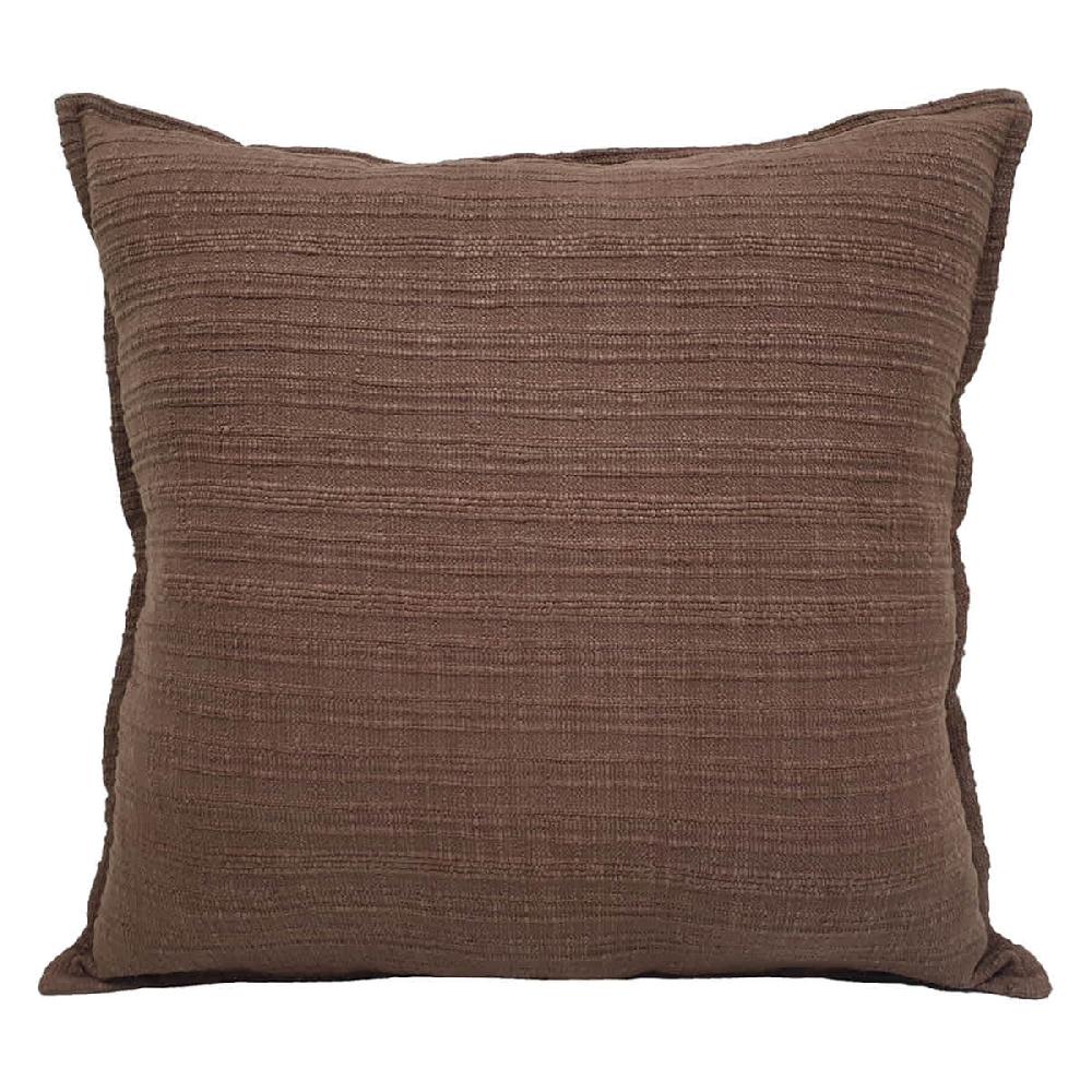 At Home Brown Striped Slub Euro Throw Pillow 24"