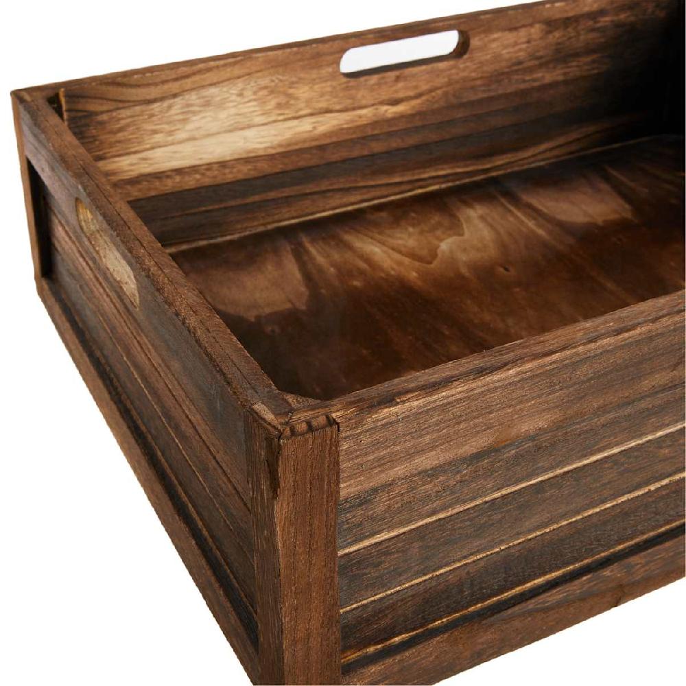 At Home Brown Wooden Storage Crate Large
