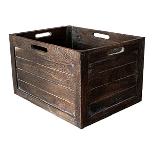 at home Brown Wooden Storage Crate Large