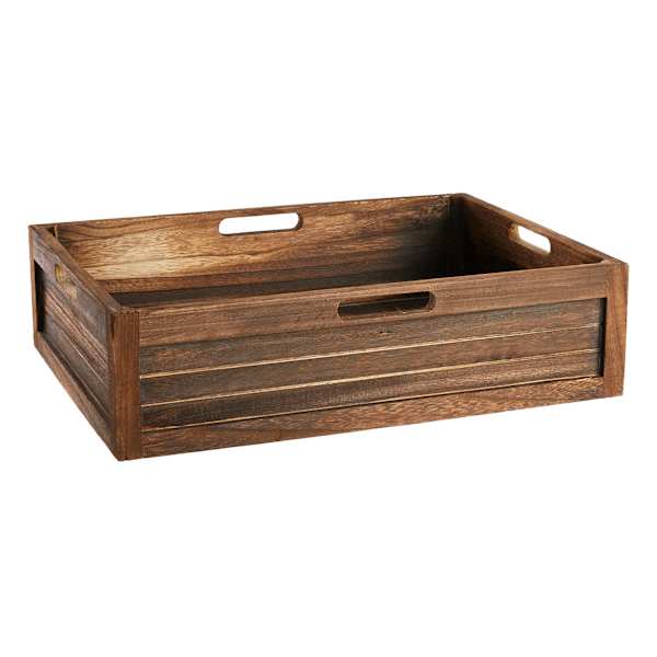 at home Brown Wooden Storage Crate Large