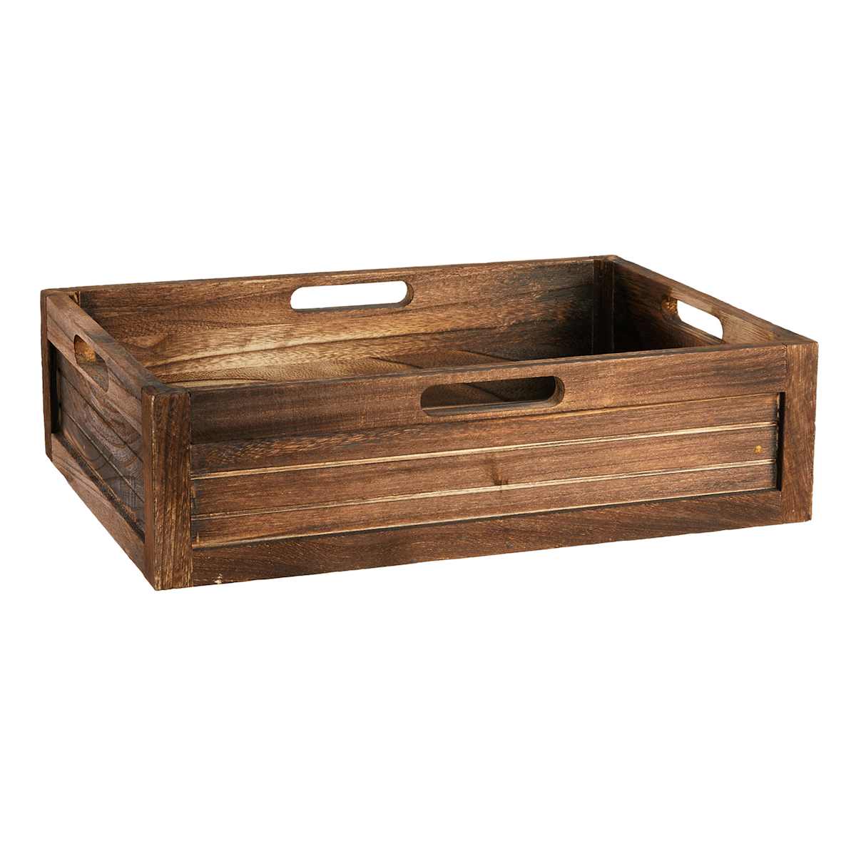 At Home Brown Wooden Storage Crate Medium