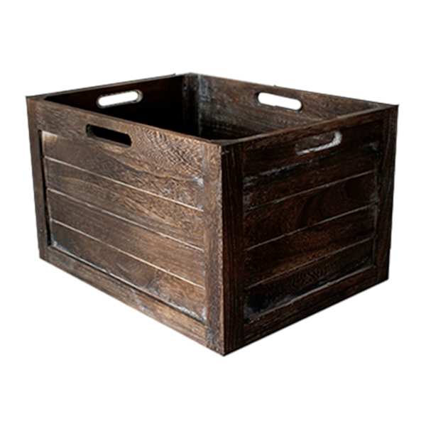 at home Brown Wooden Storage Crate Medium