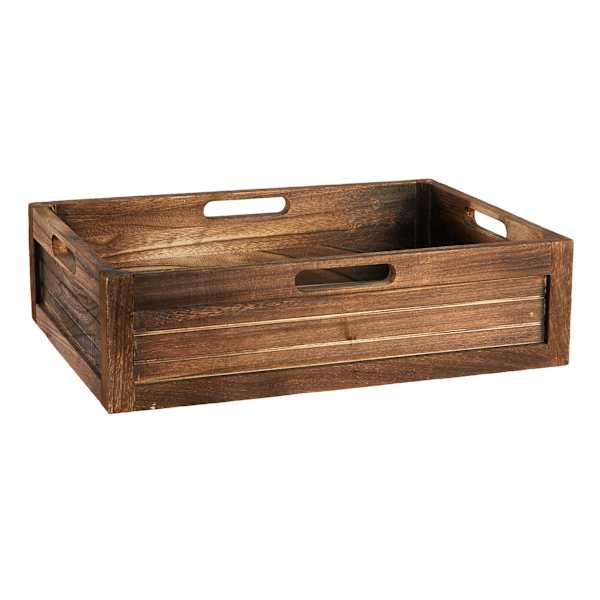 at home Brown Wooden Storage Crate Medium