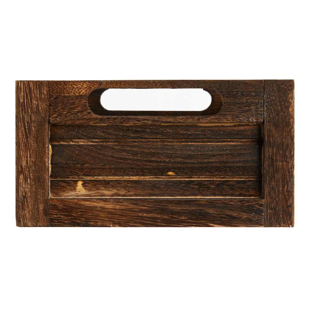 At Home Brown Wooden Storage Crate Small