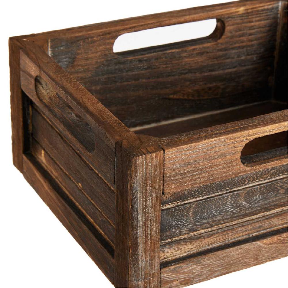 At Home Brown Wooden Storage Crate Small