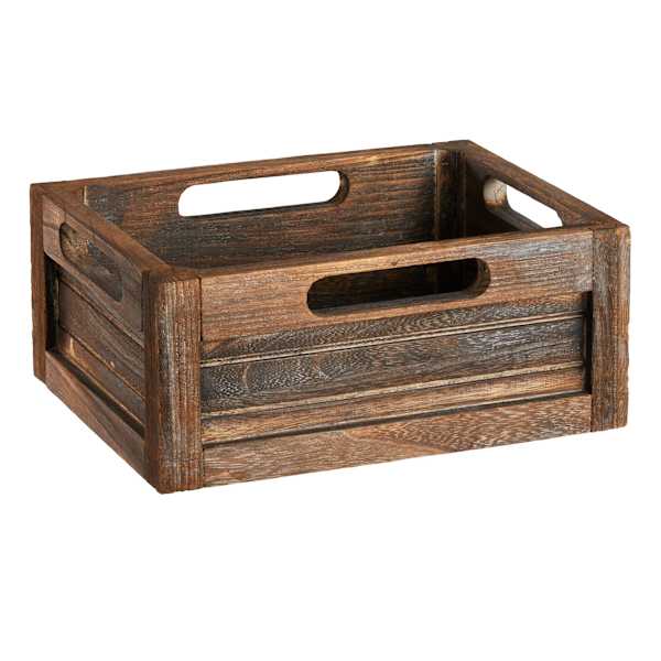 at home Brown Wooden Storage Crate Small