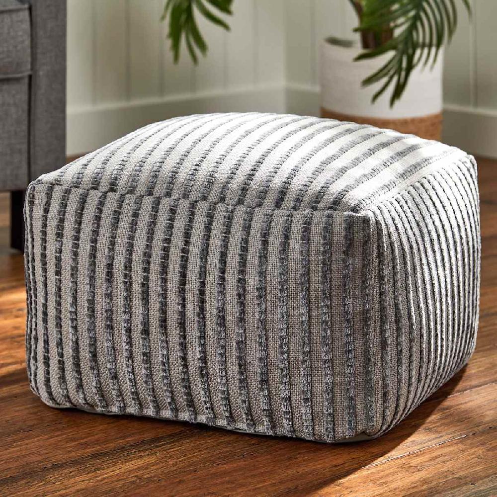 At Home Bubble Dot Pouf Dark Grey