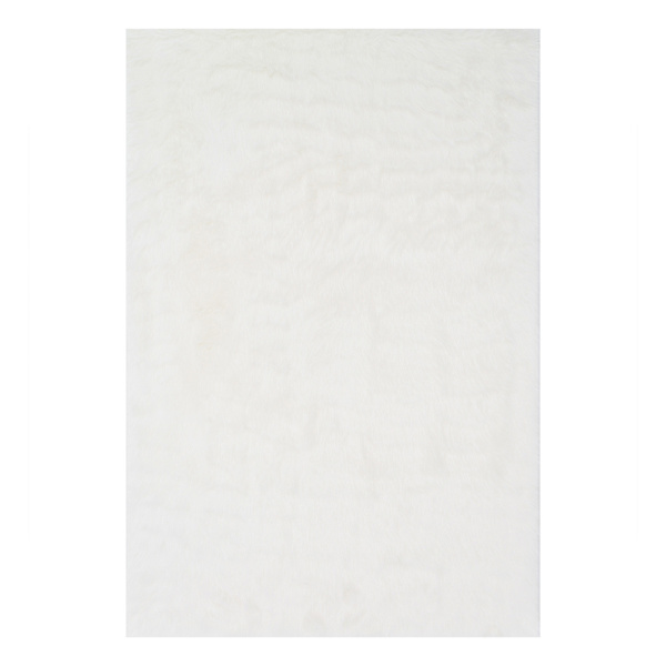at home (C150) Vale Ivory Faux Fur Shag Area Rug 5x7