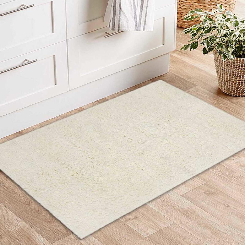 At Home (C195) Kodiak Ivory Shag Area Rug 5x7