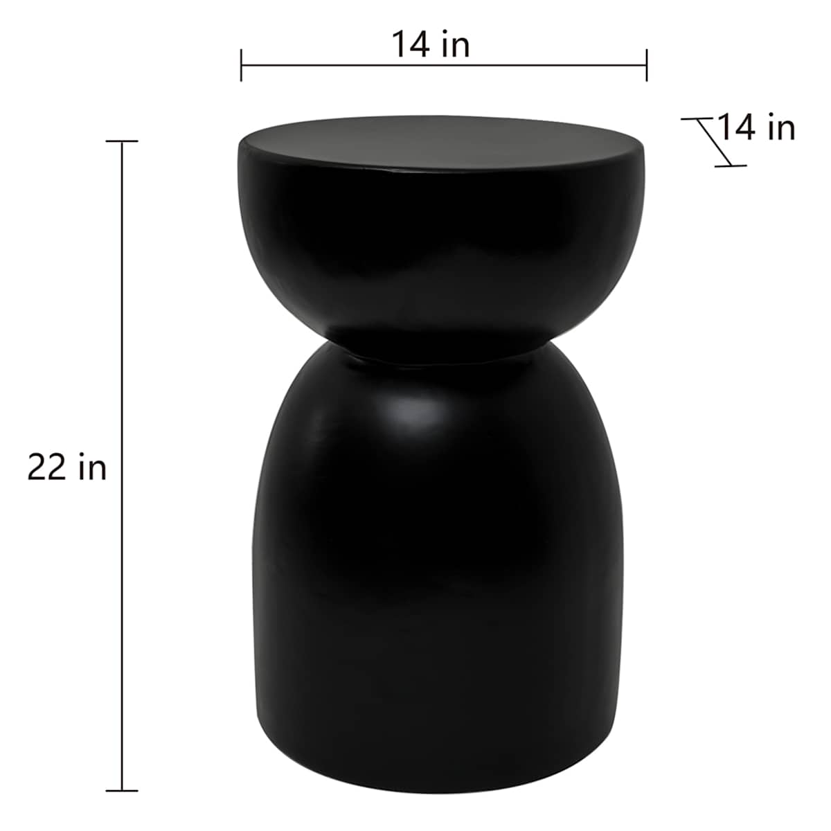 At Home Cade Wooden Accent Table Black