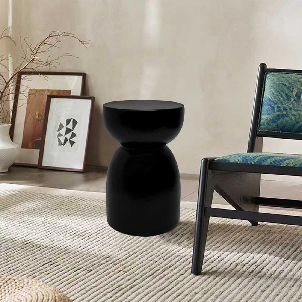 At Home Cade Wooden Accent Table Black