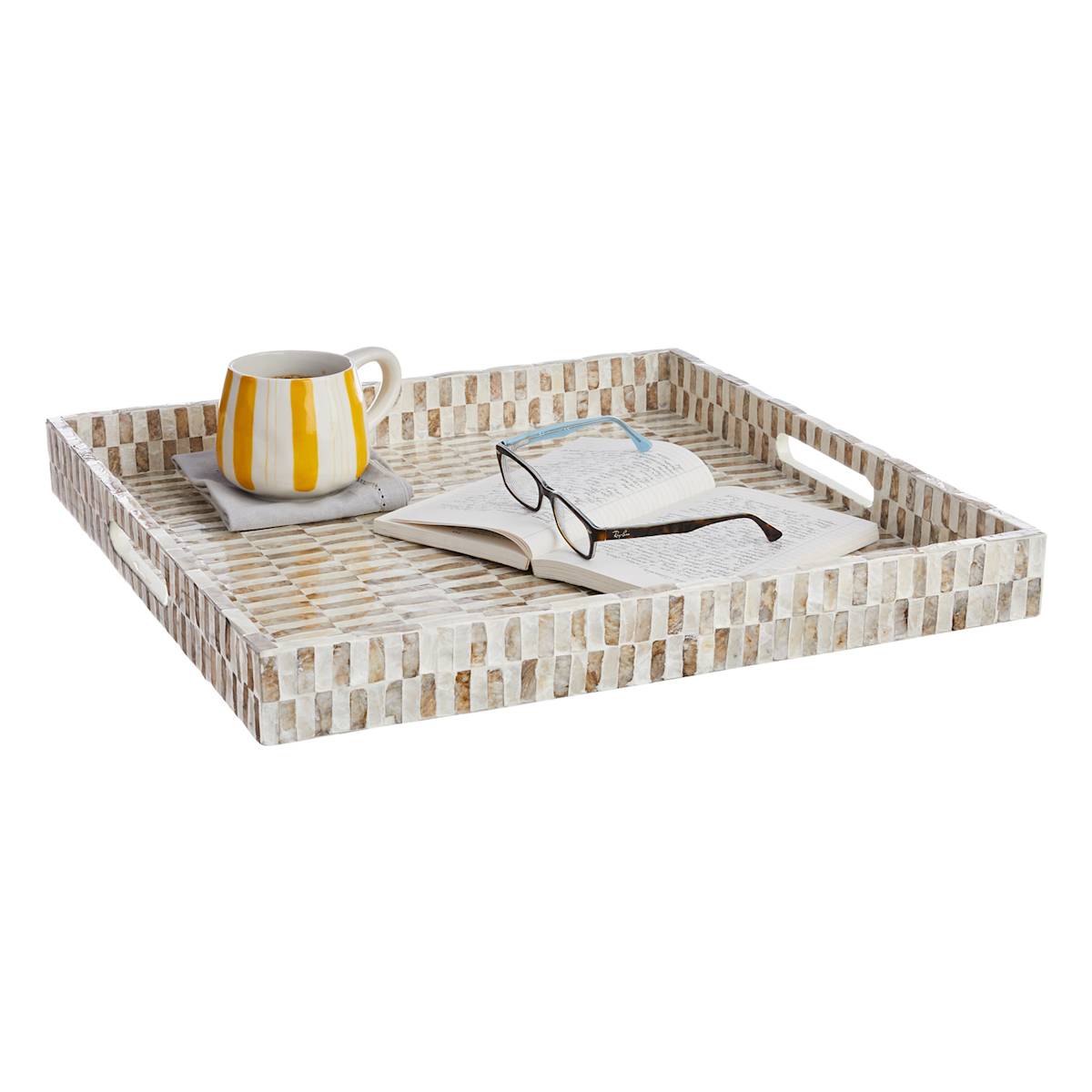 At Home Capiz Tray 19.7"