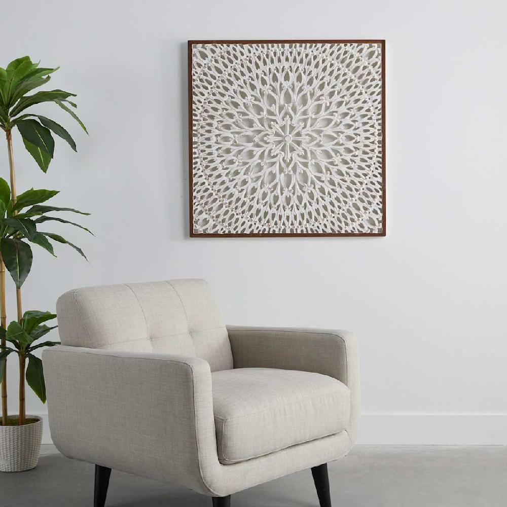 At Home Carved Medallion Wall Decor 36x36
