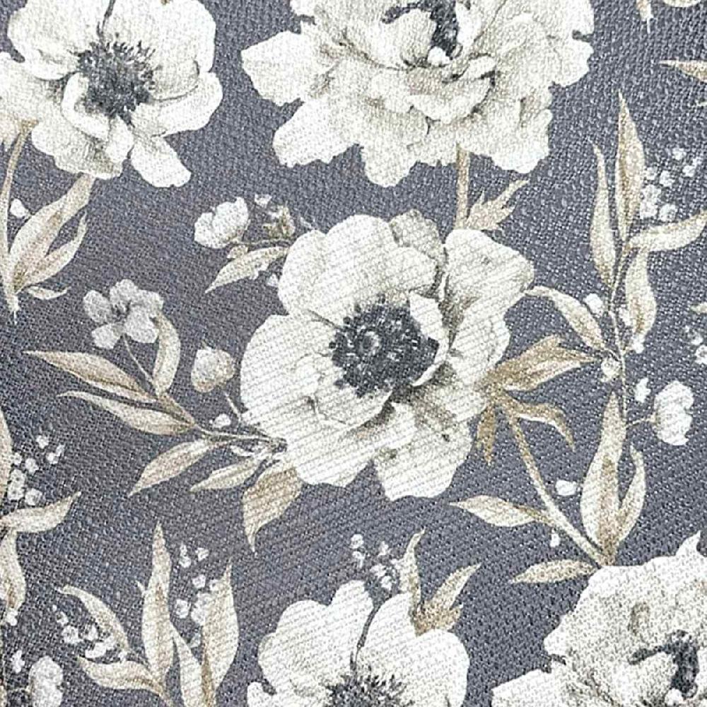 At Home Charcoal Peony Printed Throw Pillow 18"