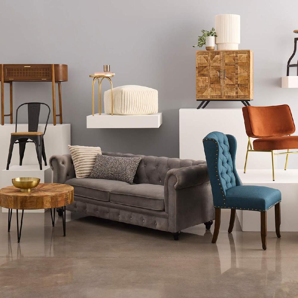 At Home Chesterfield Grey Velvet Tufted Sofa 79"