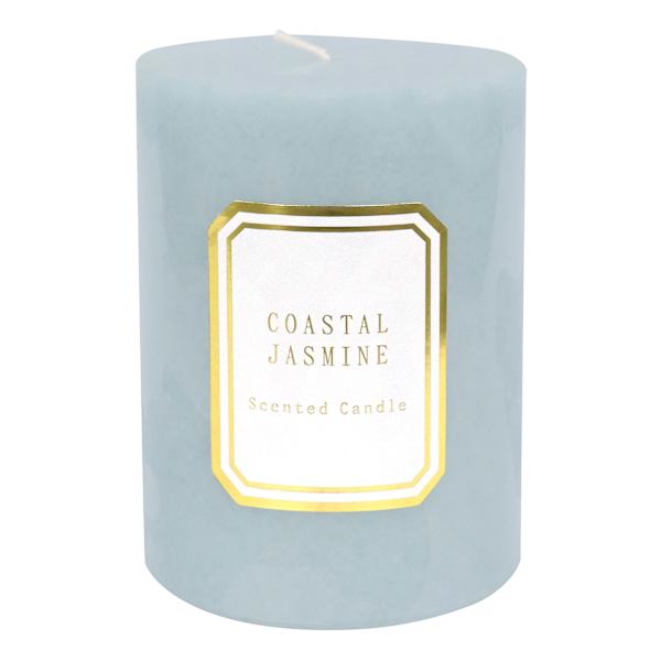 at home Coastal Jasmine Scented Pillar Candle 3x4