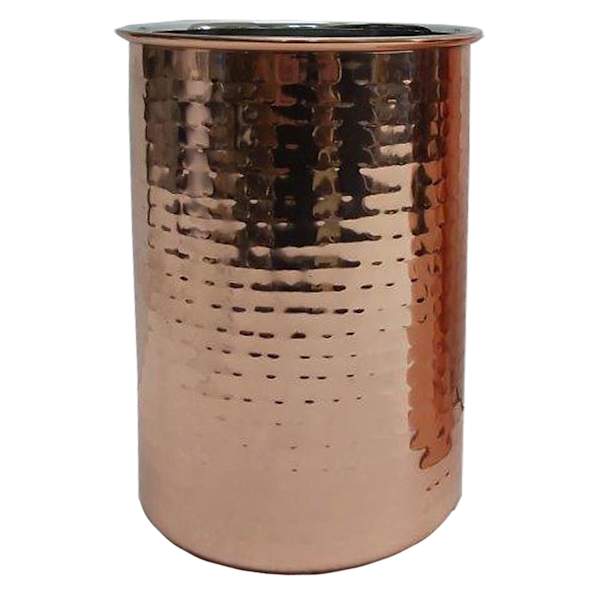 at home Copper Hammered Metal Utensil Crock