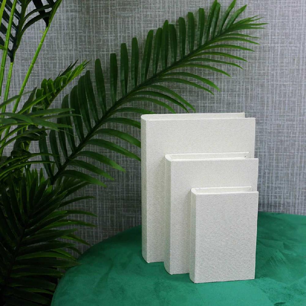 At Home Cream Linen Book Box 11"