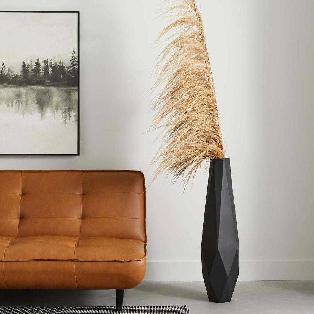 At Home Crosby St. Black Geo Floor Vase 36"