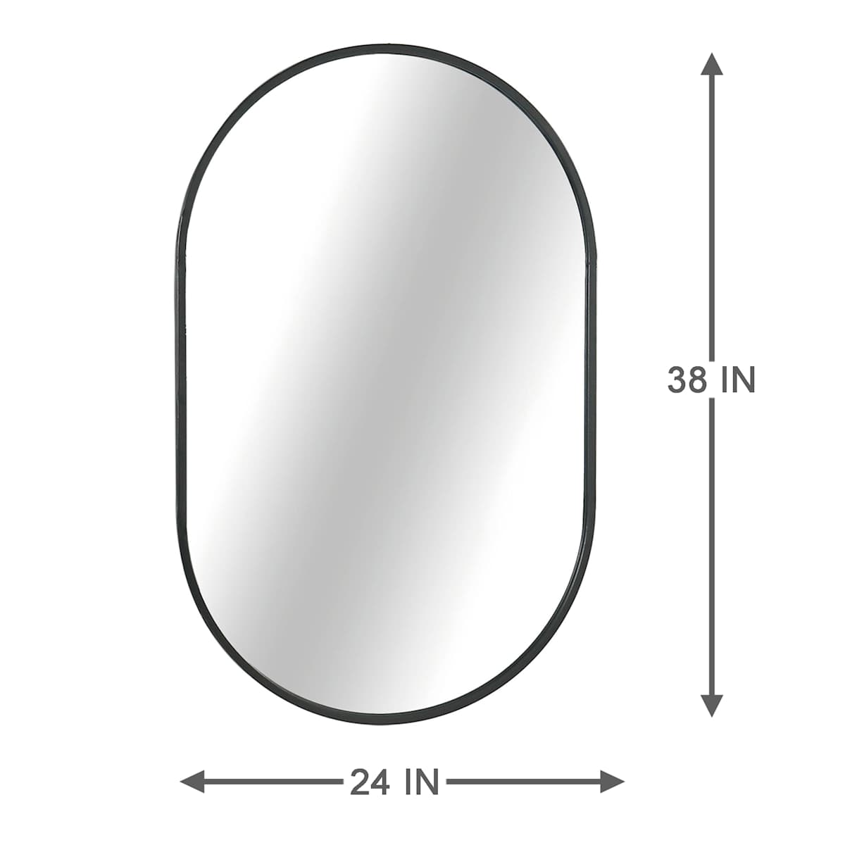 At Home Crosby St. Black Oval Wall Mirror 24x38