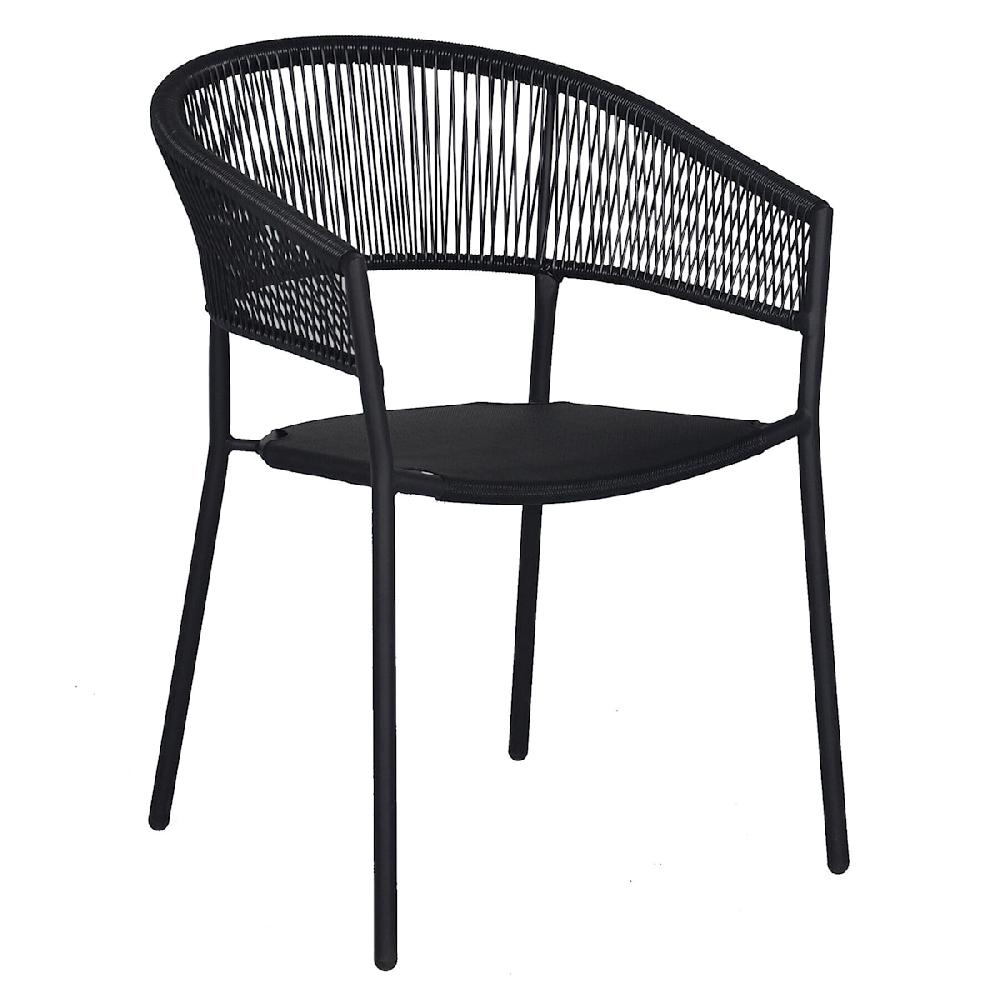 At Home Crosby St. Brody Wicker Patio Chair Black