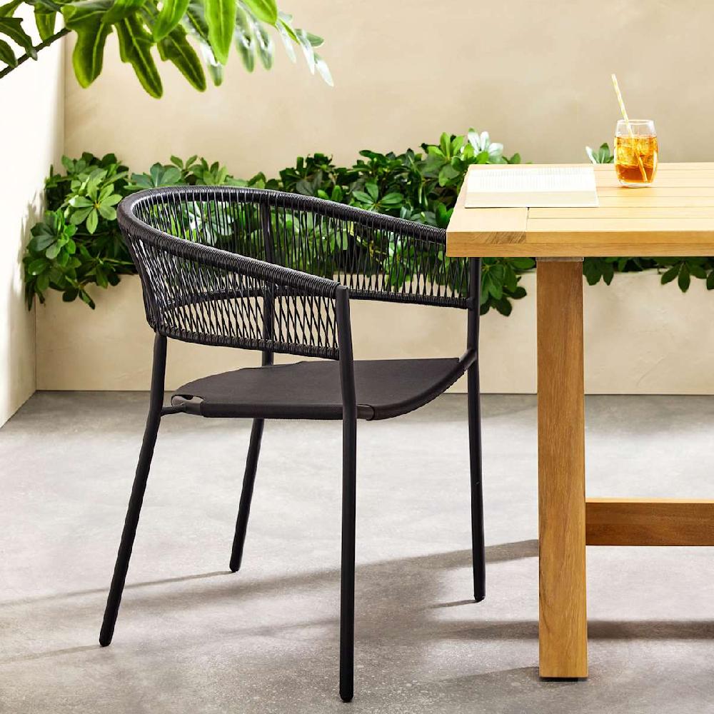 At Home Crosby St. Brody Wicker Patio Chair Black