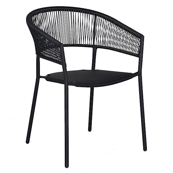 at home Crosby St. Brody Wicker Patio Chair Black
