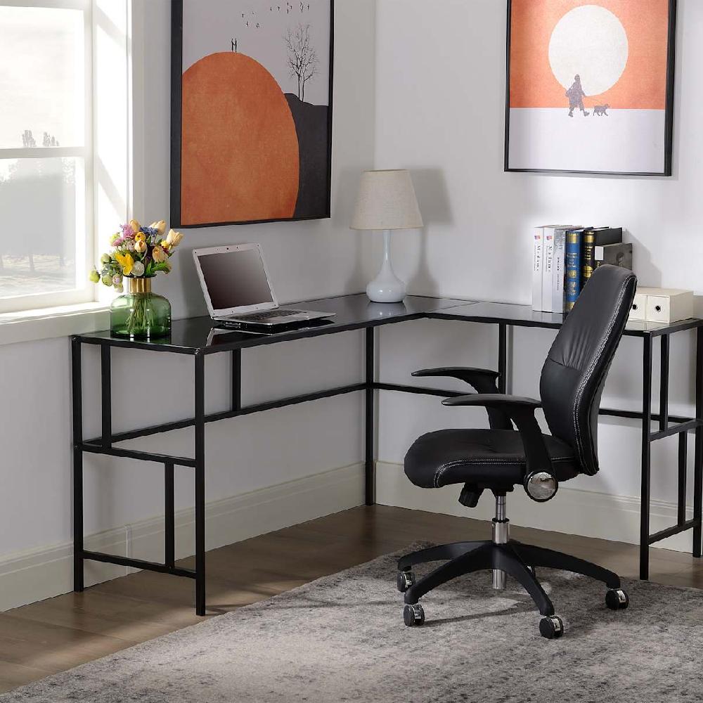 At Home Crosby St. Brooklyn Metal Desk Black