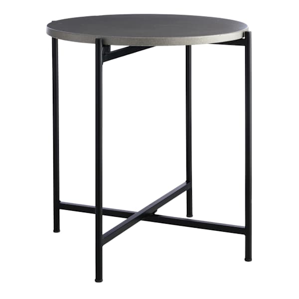 at home Crosby St. Cement Patio Side Table Grey