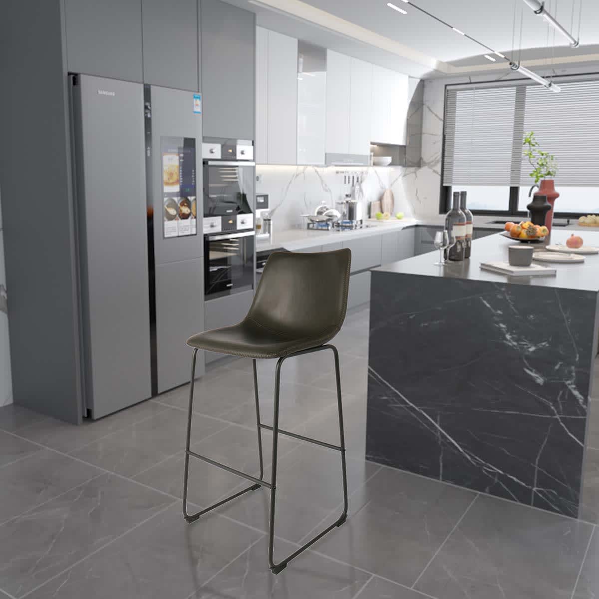 At Home Crosby St. Drake Barstool Dark Grey