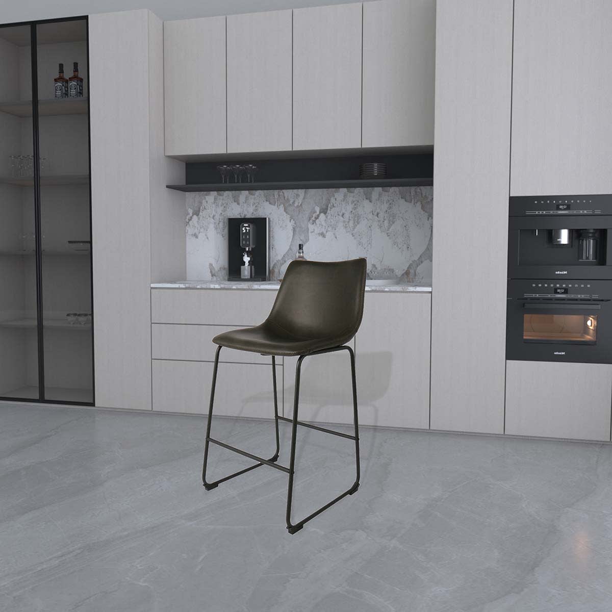 At Home Crosby St. Drake Counter Stool Dark Grey