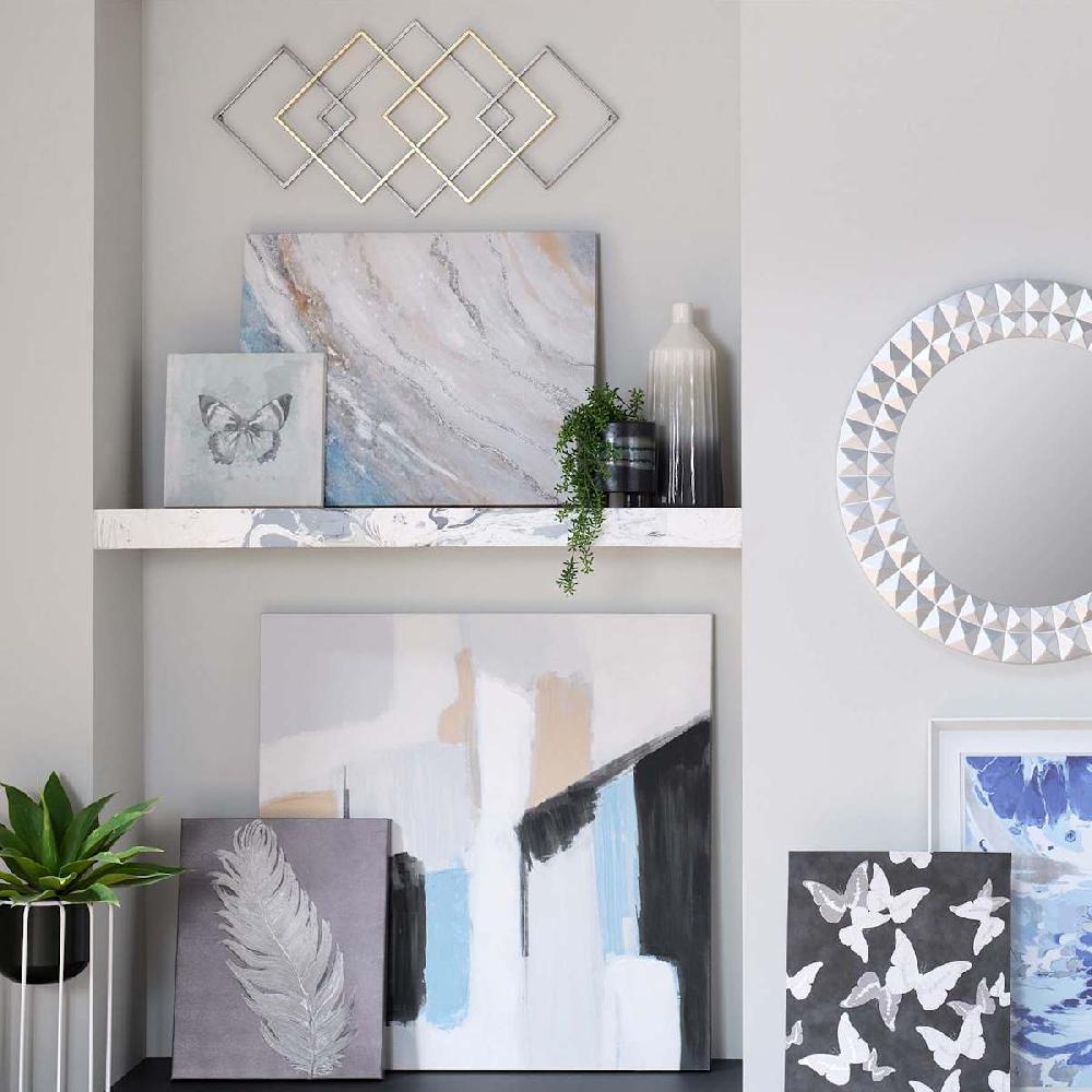 At Home Crosby St. Gold & Silver Geo Wall Decor 32x16