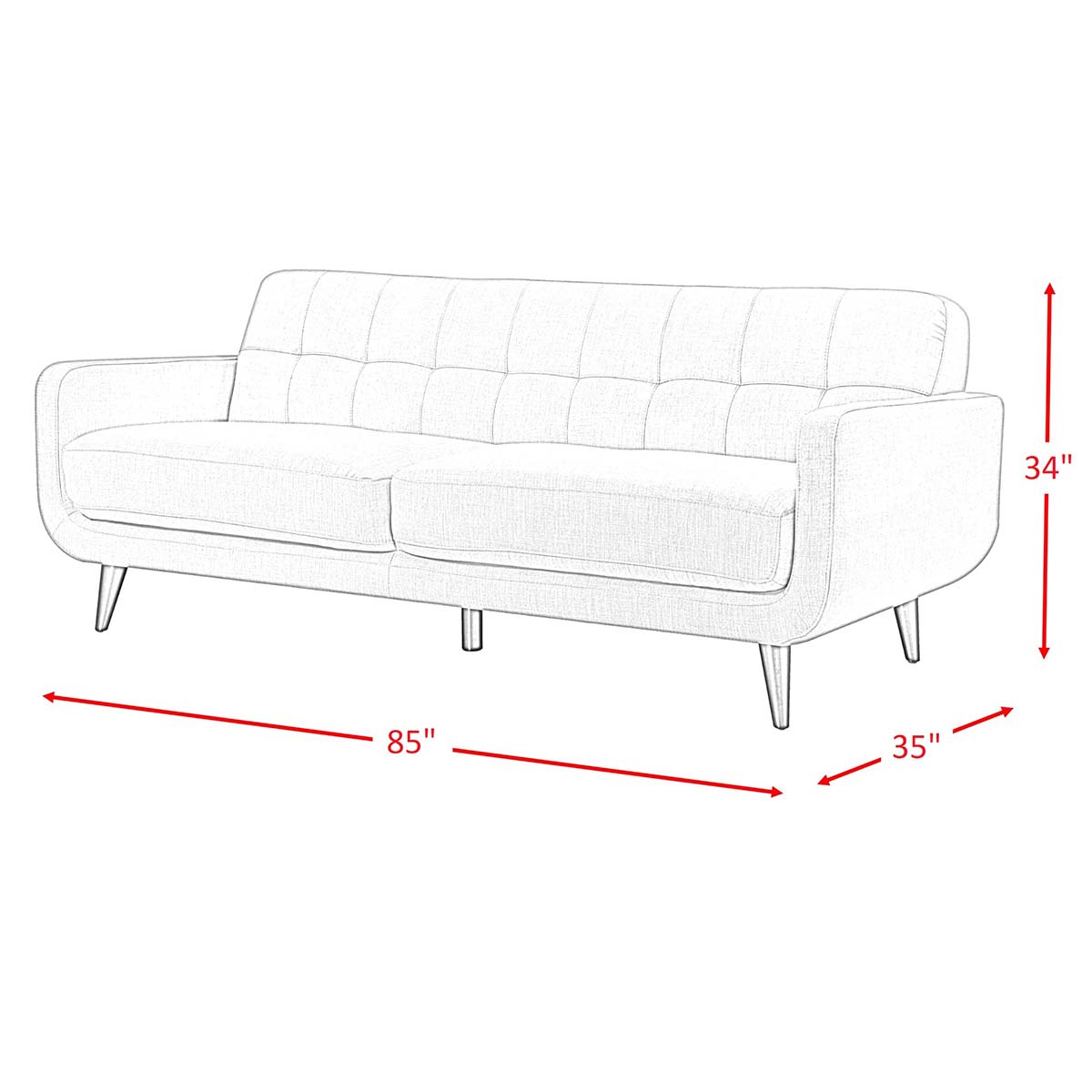 At Home Crosby St. Hadley Tufted Back Sofa Taupe