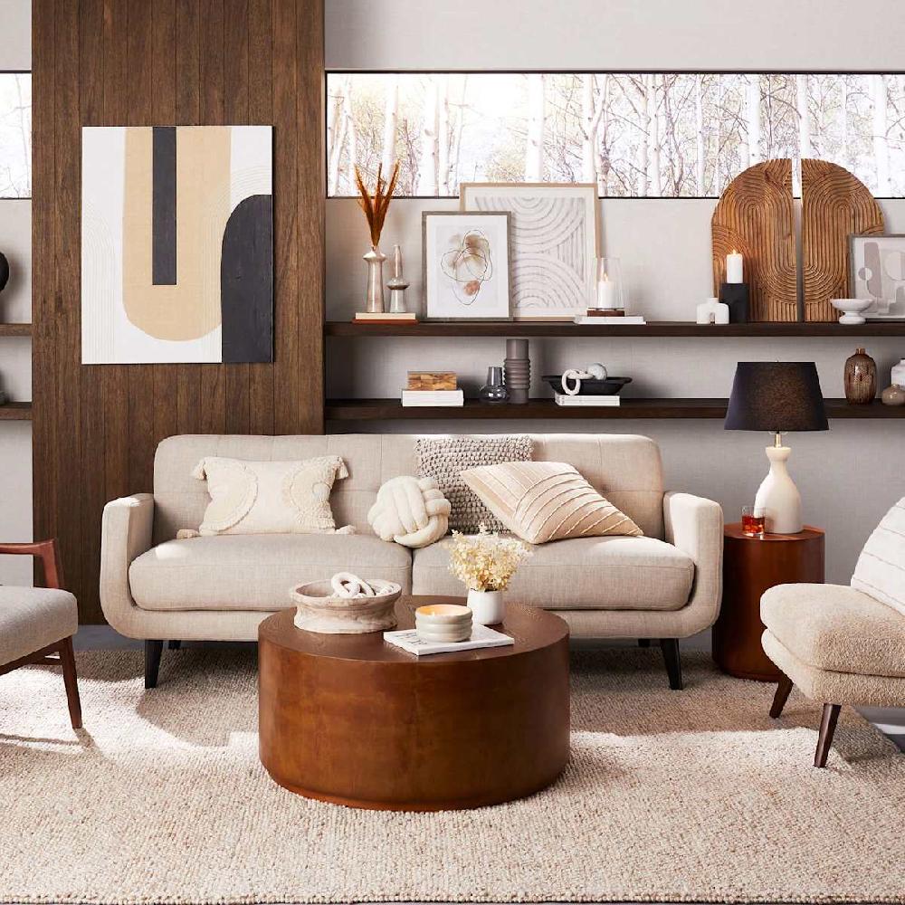 At Home Crosby St. Hadley Tufted Back Sofa Taupe