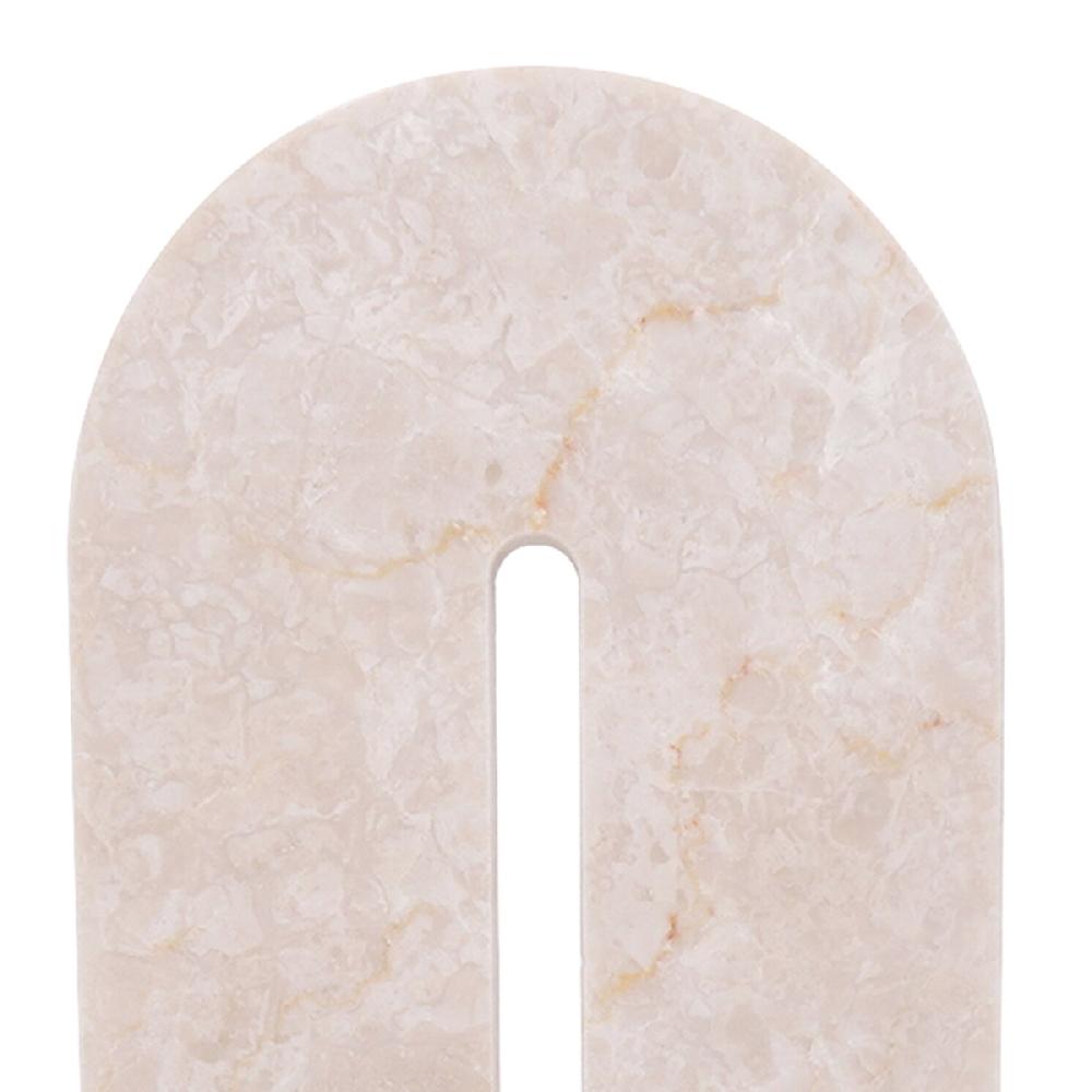 At Home Crosby St. White Marble Stand 10"