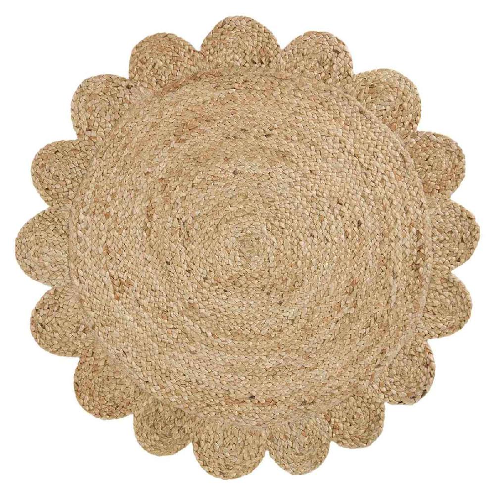 At Home Daisy Jute Round Accent Rug 3'