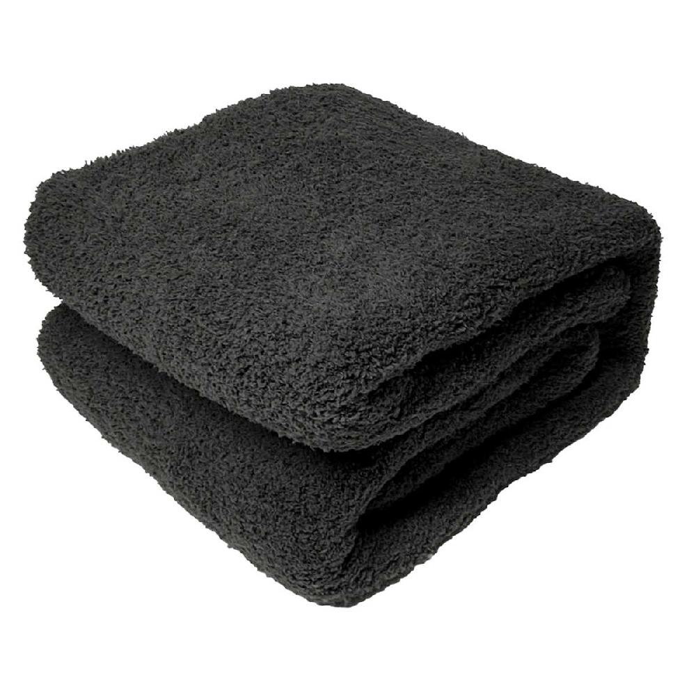 At Home Dark Grey Cozy Knit Bed Blanket King