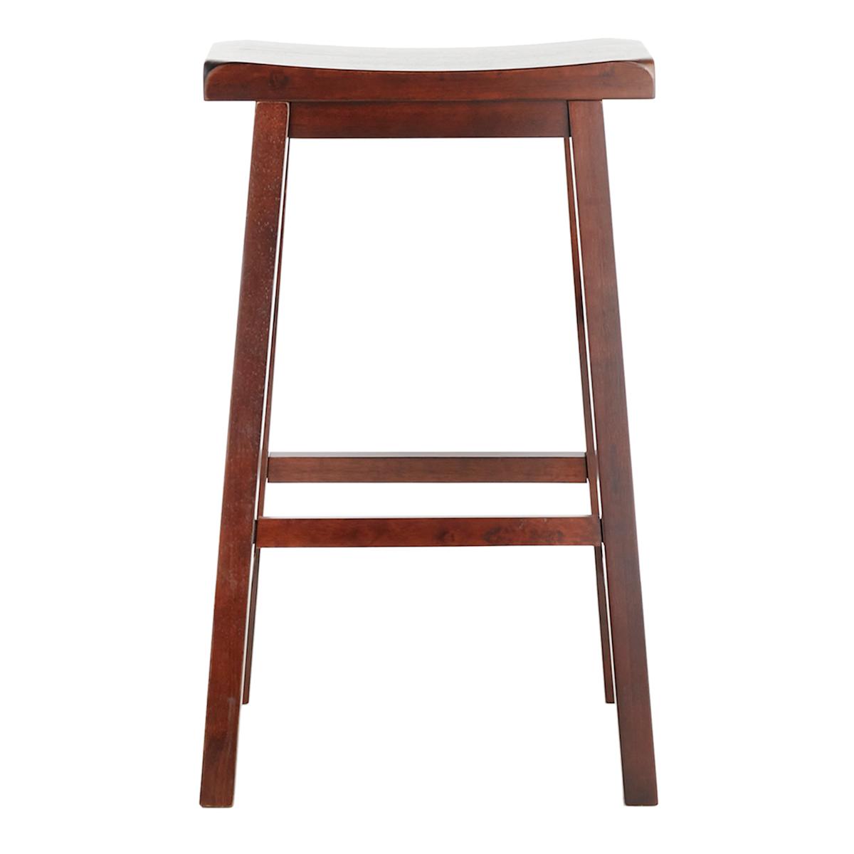 At Home Dark Walnut Saddle Stool 29"