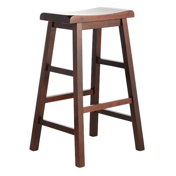at home Dark Walnut Saddle Stool 29"