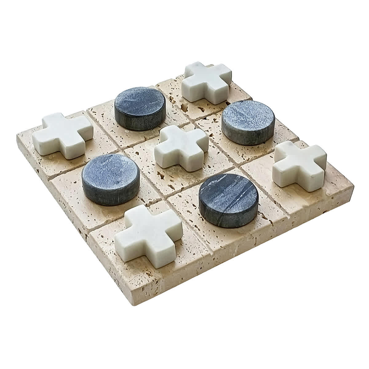At Home Decorative Marble Tic Tac Toe 6.5"