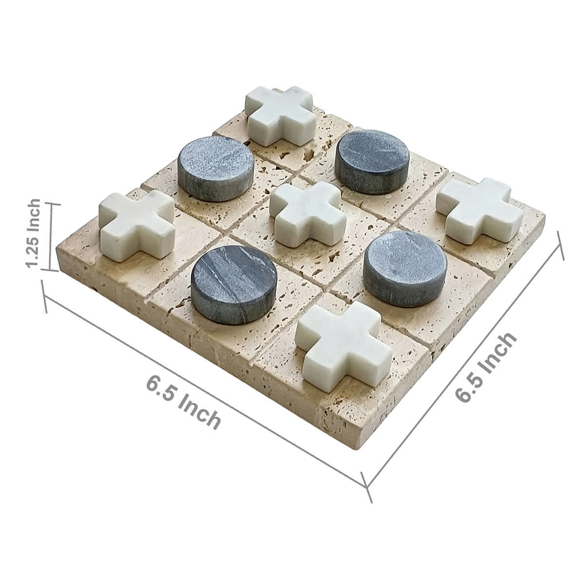 At Home Decorative Marble Tic Tac Toe 6.5"